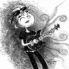 guitar boy illustration