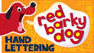 Red Barky Dog Hand Lettering
