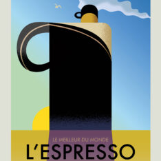 Espresso French Travel Poster for Coffee Lovers